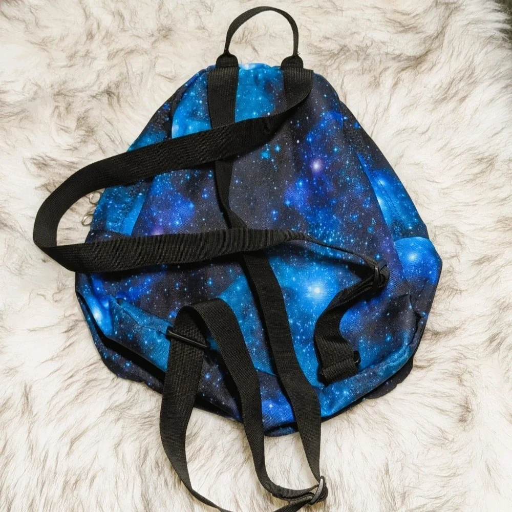 JanSport Mini Backpack Blue & Black Galaxy Starfield Print Half Pint